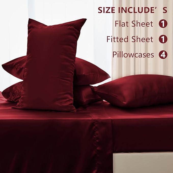 CozyLux Satin Sheets Full Size Sheets - Image 2