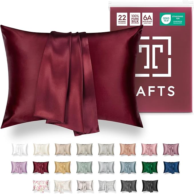 Tafts Silk Pillow Cases - 22mm 100% Pure Mulberry 6A Silk Pillowcase by Tafts