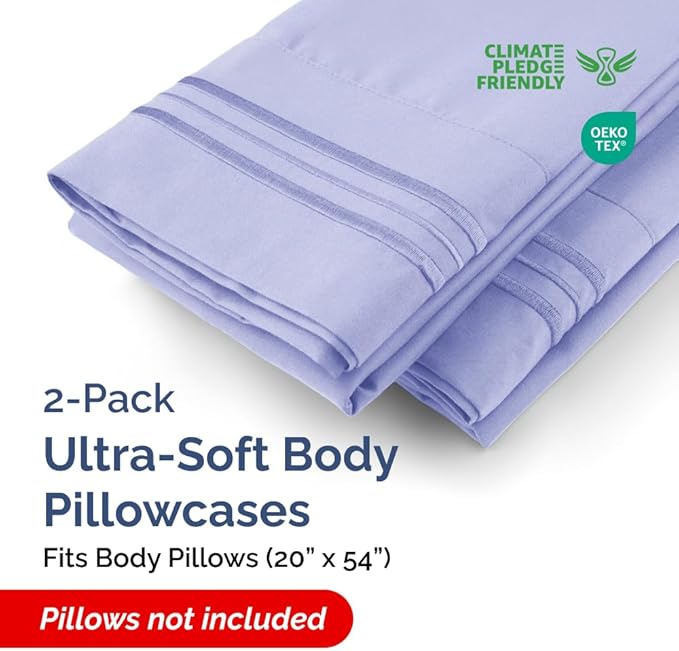 Body Pillowcases Set of 2-20x54 Long Body Pillow Case - Image 2