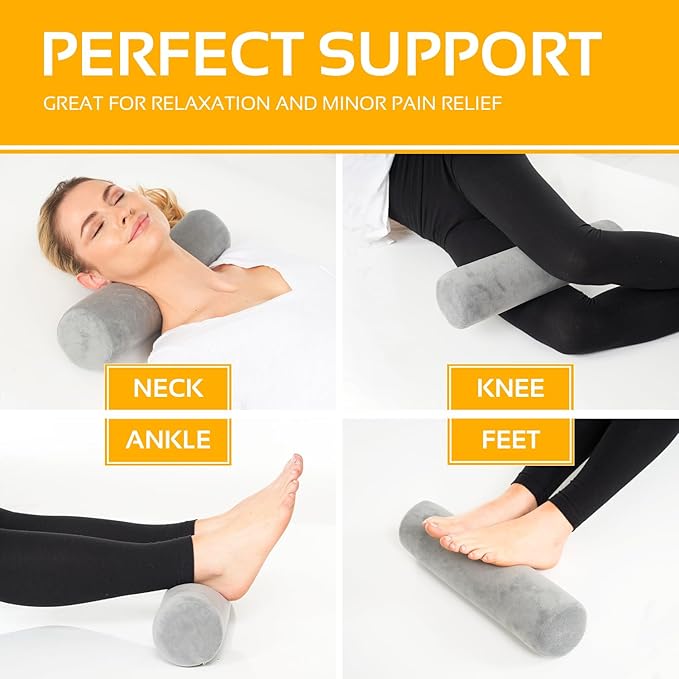 AllSett Health Firm Cervical Neck Roll Memory Foam Pillow, Bolster Pillow - Image 4