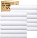GOLD TEXTILES Full Flat Sheet 24 Pack – Brushed Microfiber Top Sheets by GOLDTEXTILES