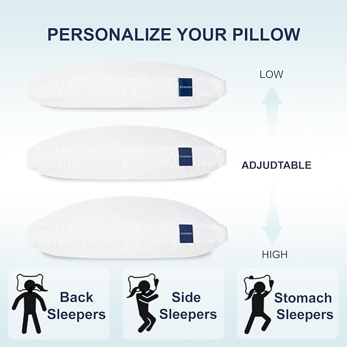 ACCURATEX Pillows King Size Set of 2, Hybrid Shredded Memory Foam Pillow - Image 4