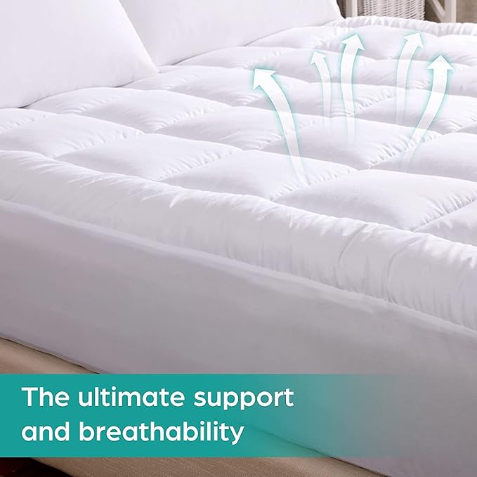WhatsBedding Waterproof Mattress Pad Full Size Cotton Top Down Alternative - Image 2