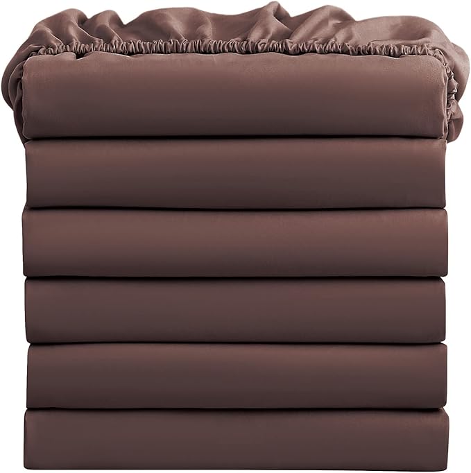 FreshCulture Twin Fitted Sheets, Bulk Pack of 6, Deep Pocket, Soft Microfiber by FreshCulture