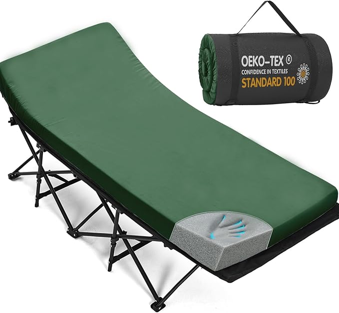 CYMULA Camping Cot Mattress 2in Memory Foam Sleeping Pad, Soft Warm Non-Slip by CYMULA
