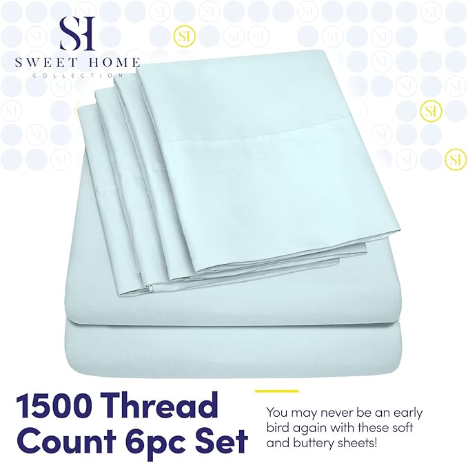 Sweet Home Collection 6 Piece 1500 Supreme Collection Brushed Microfiber Deep - Image 2