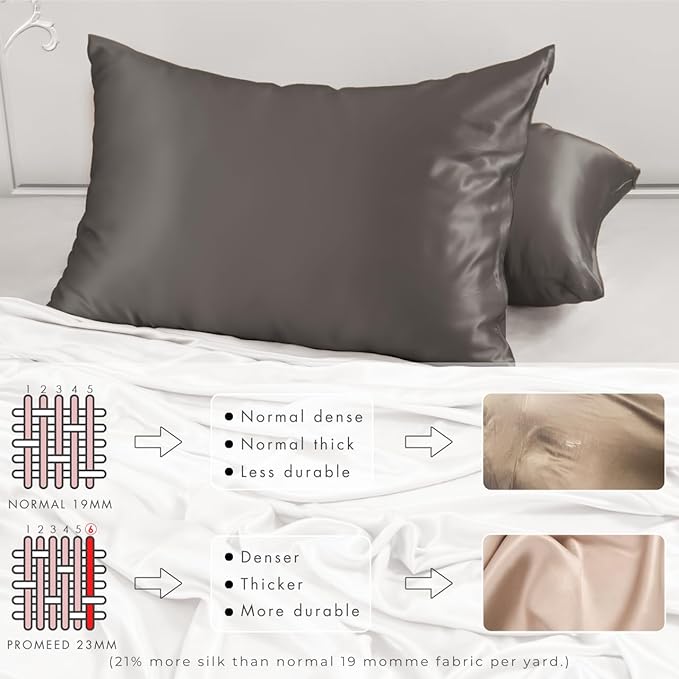 PROMEED 100% Silk Pillowcase 2 Pack, Zipper Closure, 23 Momme 3rd Gen Grade 6A+ - Image 4
