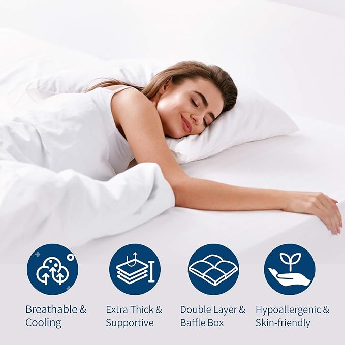 ELEMUSE Cal King Size Extra Thick Fusion Goose Down Feather Filled Mattress - Image 7