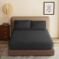 100% Egyptian Cotton Fitted Sheet Black, 600 Thread Count, 8-16" Deep Pocket by ZaizaiHome