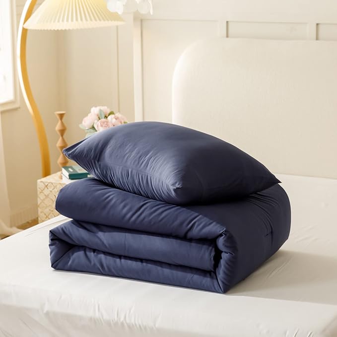 ROSGONIA Comforter Full Size for Boys Teen Girls Navy Blue, Lightweight Dorm - Image 6