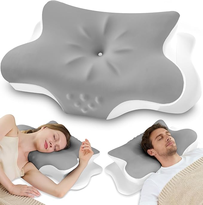 Cervical Neck Pillow for Pain Relief – Ergonomic Memory Foam Pillow for Side by VJASD