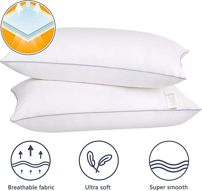 HIMOON Bed Pillows for Sleeping 2 Pack, Standard Size Cooling Pillows Set of 2 - Image 2