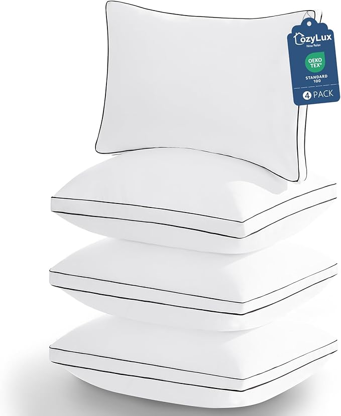 CozyLux Pillows King Size Set of 4, Soft and Supportive 3D Down Alternative Bed by CozyLux