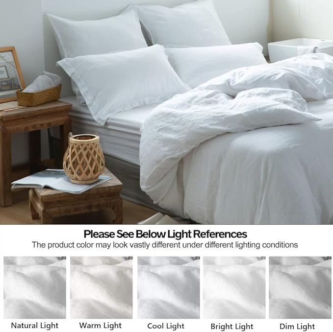 Simple&Opulence 100% Linen Duvet Cover Set 2pcs Basic Style Natural French - Image 6