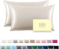 Silk Pillow Cases 2 Pack, Soft Breathable and Sliky Standard Size Pillow Cases by Suatien
