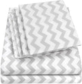 Queen Sheets Chevron Grey- 6 Piece 1500 Supreme Collection Fine Brushed by SweetHomeCollection