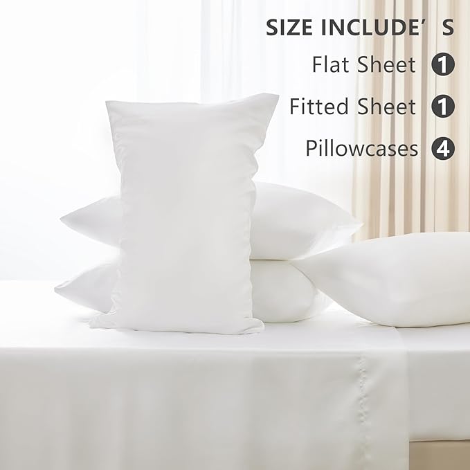 CozyLux Satin Sheets King Size Sheet Set - Image 6