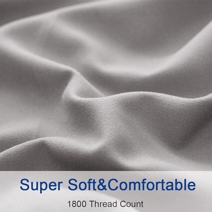 SONORO KATE Sheets Super Soft Microfiber 1800 Thread Count 16 Inch Deep Pocket - Image 5