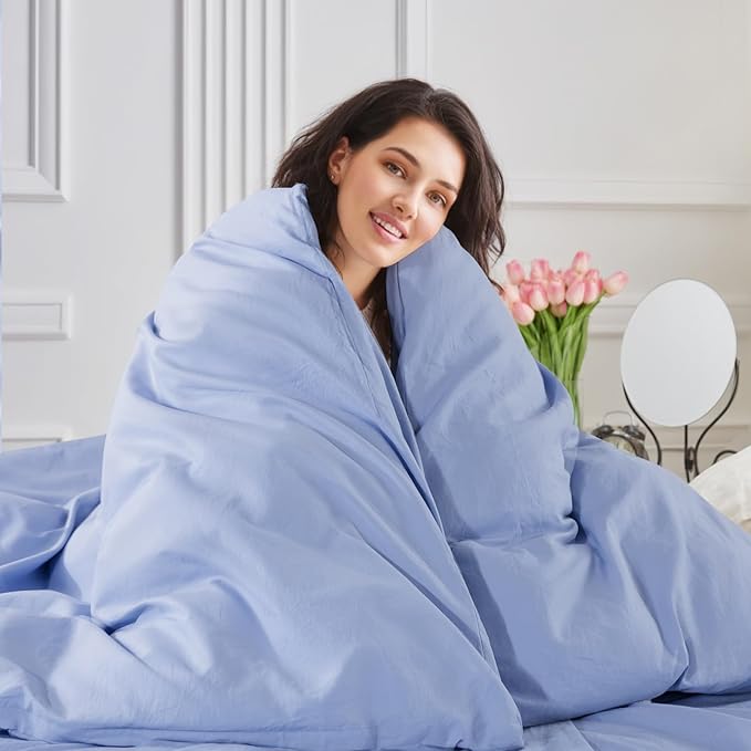 NEXHOME PRO Queen Duvet Cover Set, 100% Washed Cotton - Image 5