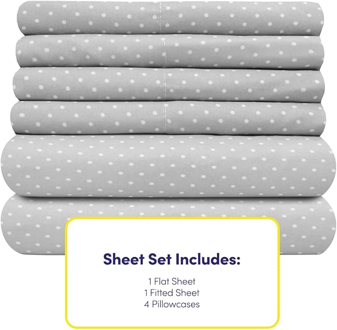 Queen Sheets Dot Grey - Image 4