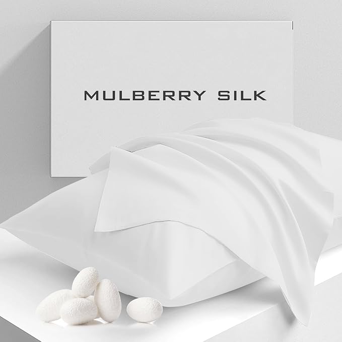 Cobnom Mulberry Silk Pillowcase Set, 600 Thread Count, Breathable by ComfortBeyondNormalRedefineYourComfortZone