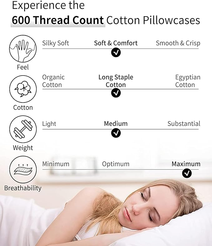 Warmstar Cotton Body Pillow Cover 1 Pack, 600 Thread Count, Long Body Pillow - Image 5