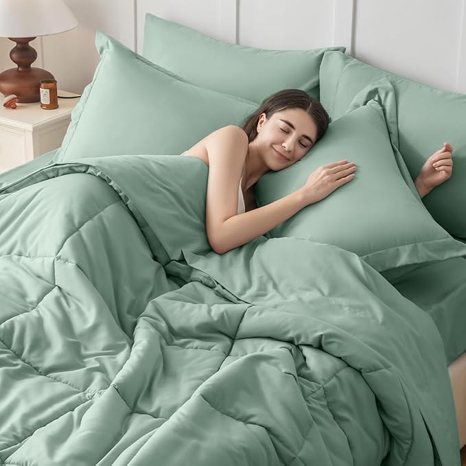 JOLLYVOGUE Twin Comforter Set, Ultra-Soft Bed in a Bag Twin Size 5 Pieces - Image 5