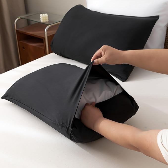 ROSGONIA King Size Comforter Set Black, All Season Bedding Lightweight - Image 6