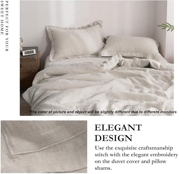 Simple&Opulence 100% French Flax Linen Duvet Cover Set - Image 9