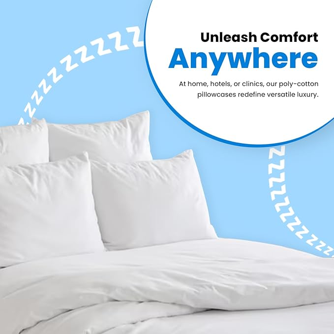 Avalon Bedding Pillow Cases Standard Size White Pillow Cases Set of 2 Cotton - Image 6