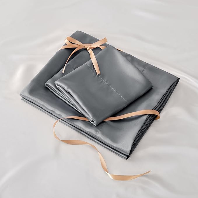 BEDELITE Satin Fitted Sheet and Pillowcase Set, Luxury Soft Similar to Silk - Image 6