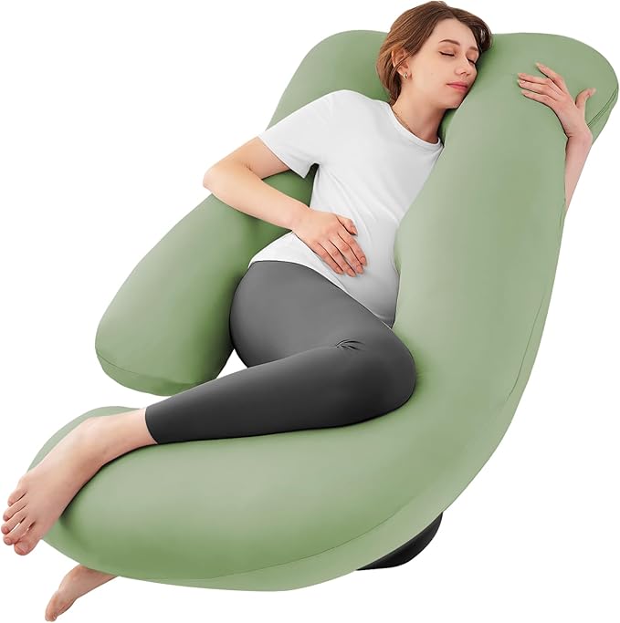 Sasttie Pregnancy Pillows for Sleeping, U Shaped Cooling Full Body Pillow by SASTTIE