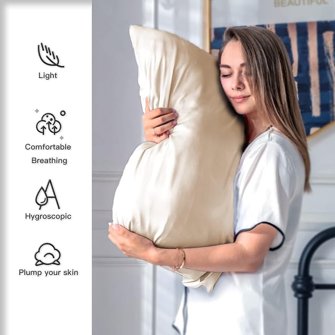 Mulberry Silk Pillowcase for Hair and Skin Standard Size 20"X 26" Pillow Case - Image 3