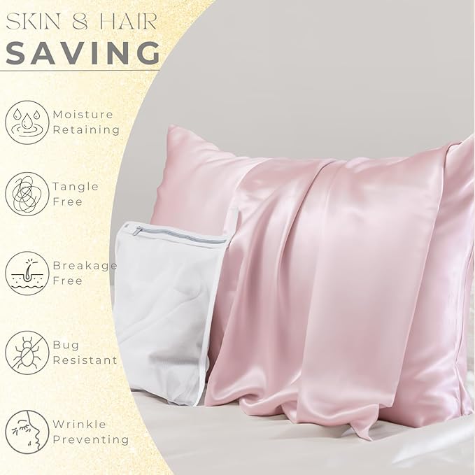 PROMEED 23 Momme Silk Pillowcase 2 Pack, Both Sides 100% 23 Momme Mulberry Silk - Image 3