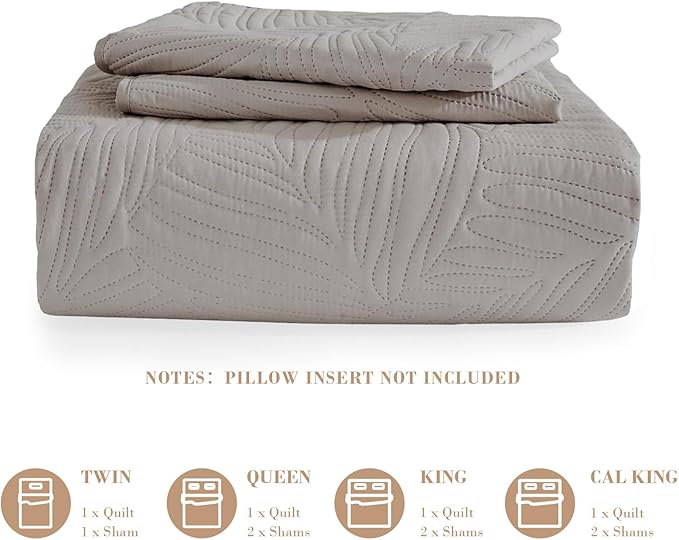 Exclusivo Mezcla King Size Quilt Bedding Set, Lightweight Light Grey Quilts - Image 6