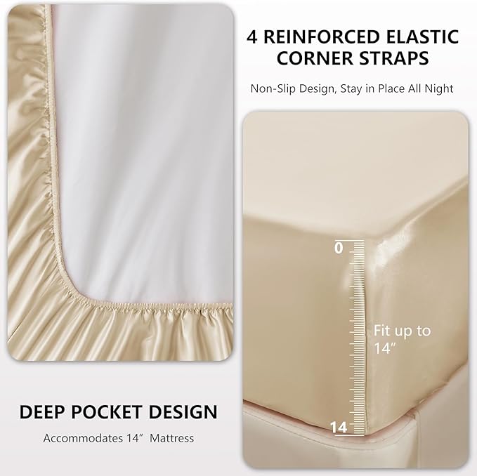 CozyLux Satin Sheets King Size Sheet Set - Image 4