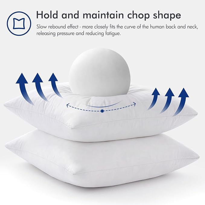 MIULEE Pillow Inserts 22x22, Down Feather Throw Pillow Inserts, Premium Fluffy - Image 5