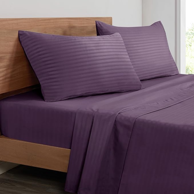 Mejoroom Striped Full Size Sheets – Extra Soft Full Size Bed Sheets by Mejoroom