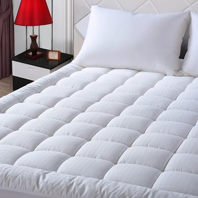 EASELAND Full Size Mattress Pad Pillow Top Mattress Cover Quilted Fitted by EASELAND