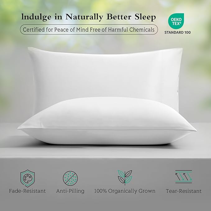 Cooling Pillowcases King Size Set of 2, Viscose Derived from Bamboo - Image 3