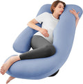 Sasttie Pregnancy Pillows for Sleeping, Jumbo U Shaped Cooling Full Body Pillow by SASTTIE