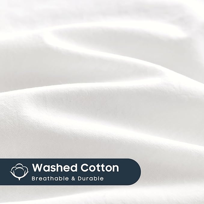 Wake In Cloud - Cotton Duvet Cover Set, Queen Size, 100% Washed Cotton - Image 6