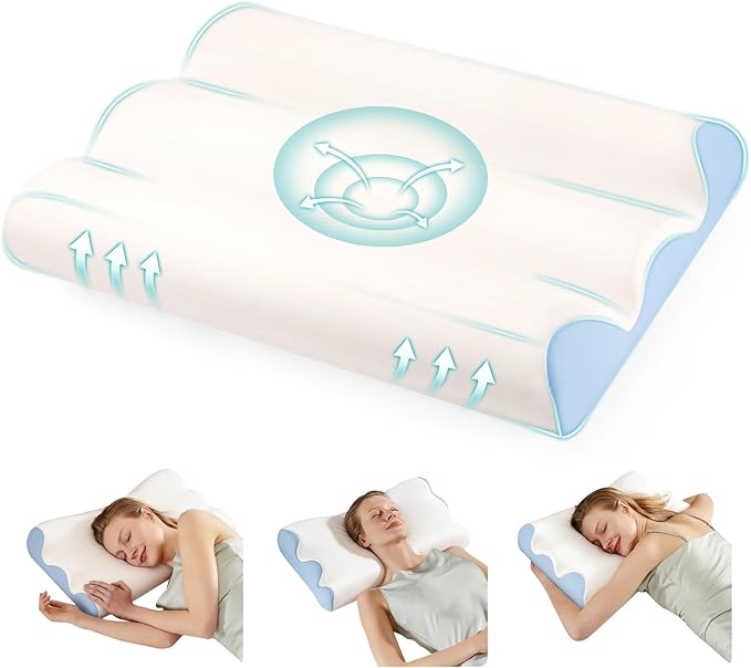 DUMOS Cervical Pillow for Neck and Shoulder, Contour Memory Foam Pillow by DumosLifestyle