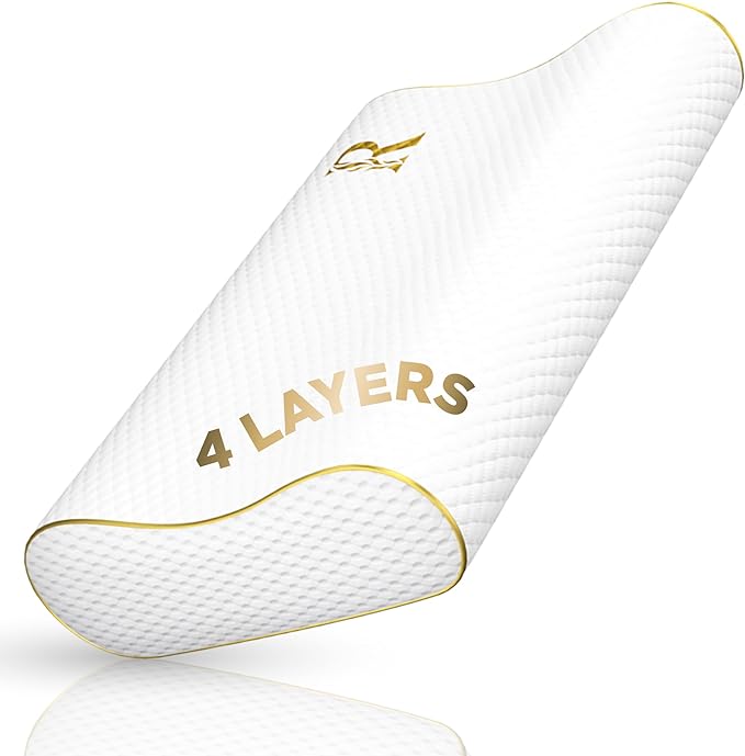 Royal Therapy 4-Layer King, Contour Pillow, Side Sleeper Pillow, Orthopedic by ROYALTHERAPY