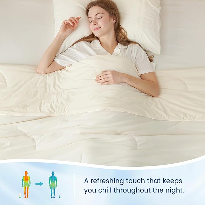 Cozy Bliss Cooling Comforter Queen Size, Reversible Lightweight Cooling Blankets - Image 4