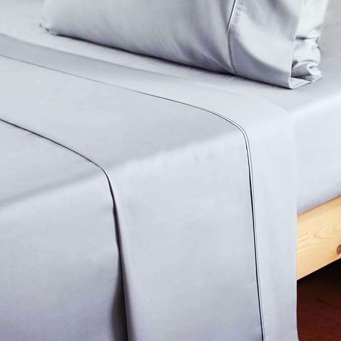 2-Pack Cotton Twin Flat Sheet Only, 600 Thread Count 100% Egyptian Cotton Top - Image 7