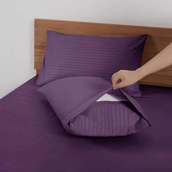 Mejoroom Striped King Size Bed Sheet Set - Image 4