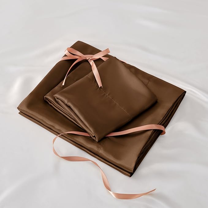 BEDELITE Satin Fitted Sheet and Pillowcases Set, Luxury Soft Similar to Silk - Image 6