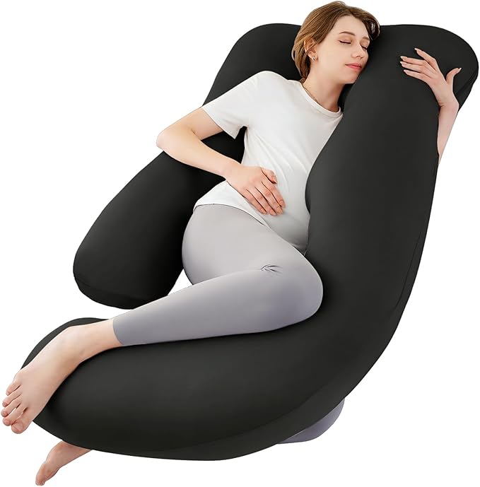 Sasttie Pregnancy Pillows for Sleeping, Jumbo U Shaped Cooling Full Body Pillow by SASTTIE