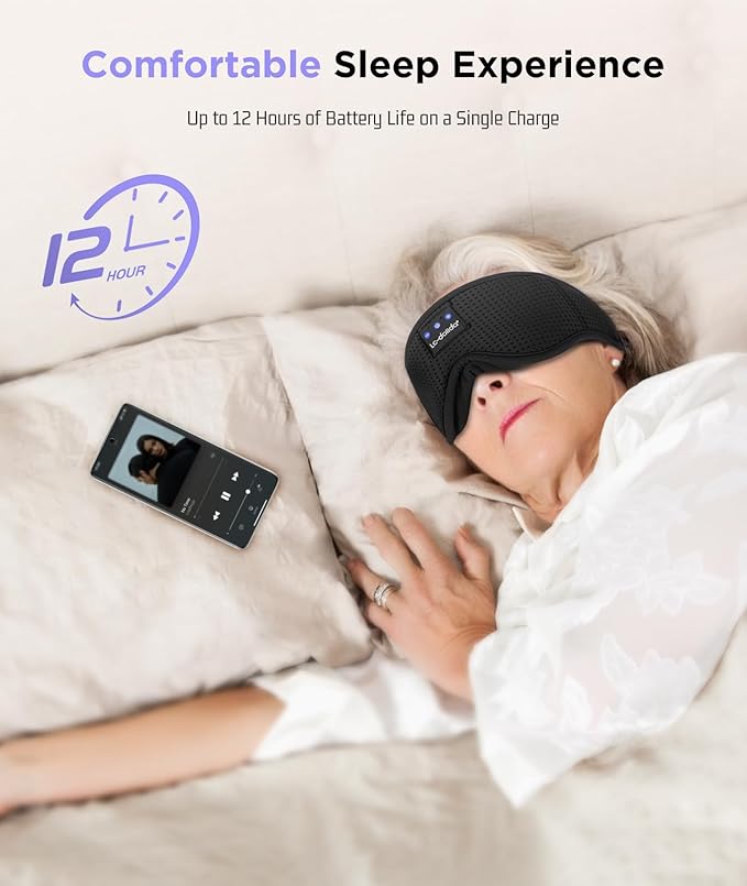 LC-dolida Sleep Mask with Bluetooth Headphones Bluetooth Sleep Mask Sleep - Image 5